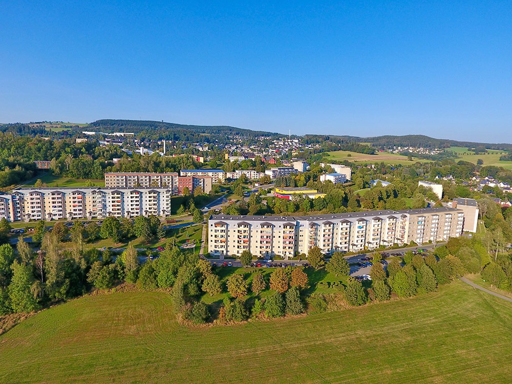 Luftbild Wohngebiet Sonnenleithe - Schwarzenberg